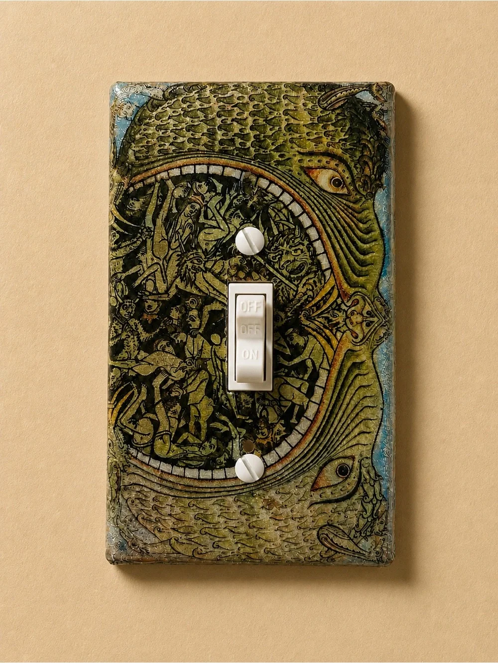 Handmade Light switch cover- Archangel Michael.